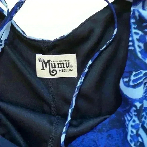 Show Me Your Mumu Romper Size M Navy Adjust Straps. Casual Flowy Oversized Party - Picture 5 of 12